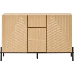 SIDEBOARD natur geometrisch 115cm 2 türen schubladen