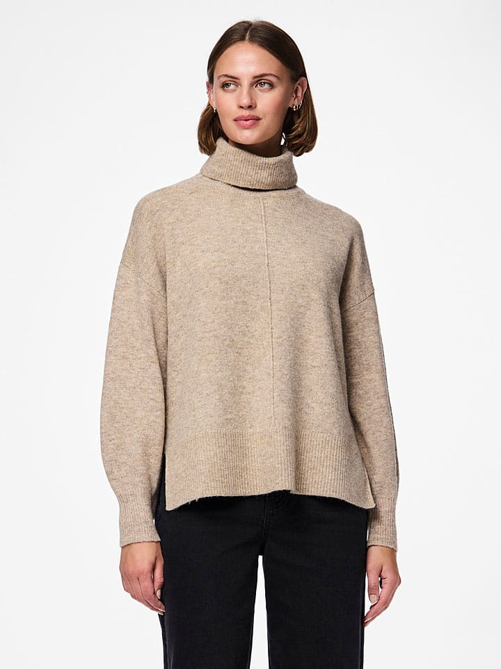 Pieces Rollkragenpullover in Beige - L