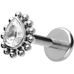 Titan Labret mit Push Fit KRISTALLTROPFEN + KUGELN