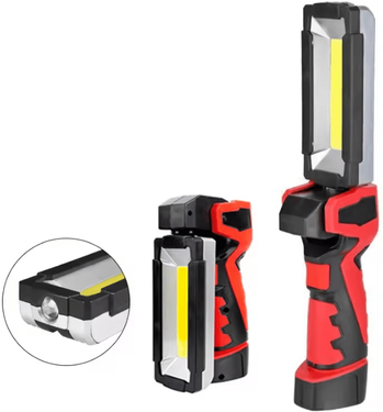 Inspire Curations USB Rechargeable Magnetic COB LED Work Light 10gzd red B