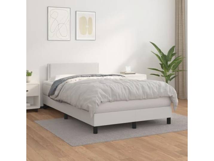 KTHLBRH Bettgestell aus Metall, weiß, 135 x 190 cm Bettgestell aus Stahl, Stauraum unten, Lattenrost inklusive, für Gästezimmer