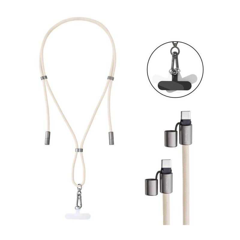 Intenso Handykette als Lade- + Datenkabel USB-C bis 1,65m beige