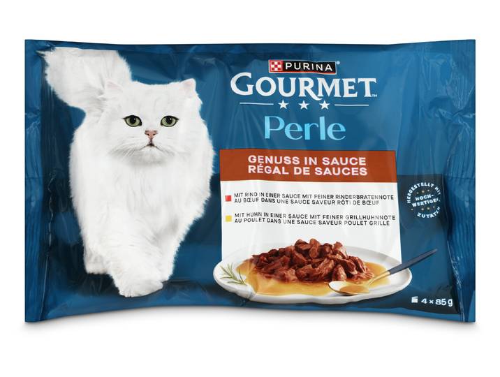 Gourmet Perle Genuss Katzenfutter in Sauce Fleisch 4x85g