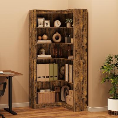 Garvee "71.8"" Farmhouse L-Shaped Heavy Duty Corner Bookshelf"