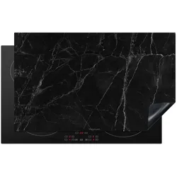 HERDABDECKPLATTE Schwarz - Marmor Glaskeramikkochfeldabdeckung 85x52 cm
