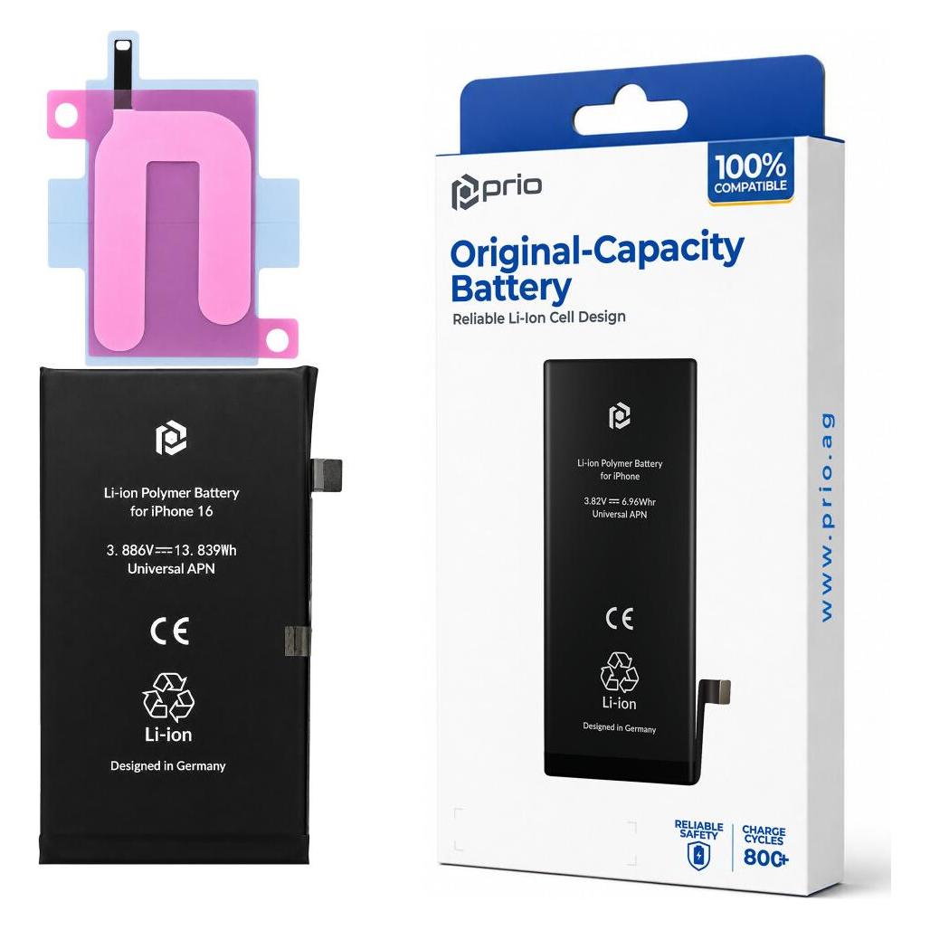 prio Akku für iPhone 16 (Universal APN) (PBA-1135)