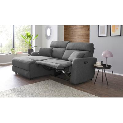 Ecksofa OTTO HOME "JENNA L-Form, 209cm - OTTO. Verlässliche Qualität.", grau (anthrazit), B:209cm H:100,5cm T:163cm, Webstoff 100% Polyester, Sofas, Ecksofa, manuelle o. elektrische Relaxfunktion, USB A/C, Struktur fein.