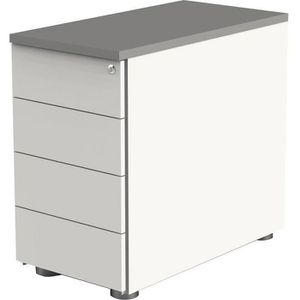 Kerkmann Standcontainer start up, weiß / graphit, mit 4 Schubladen, abschließbar, Tiefe 80cm