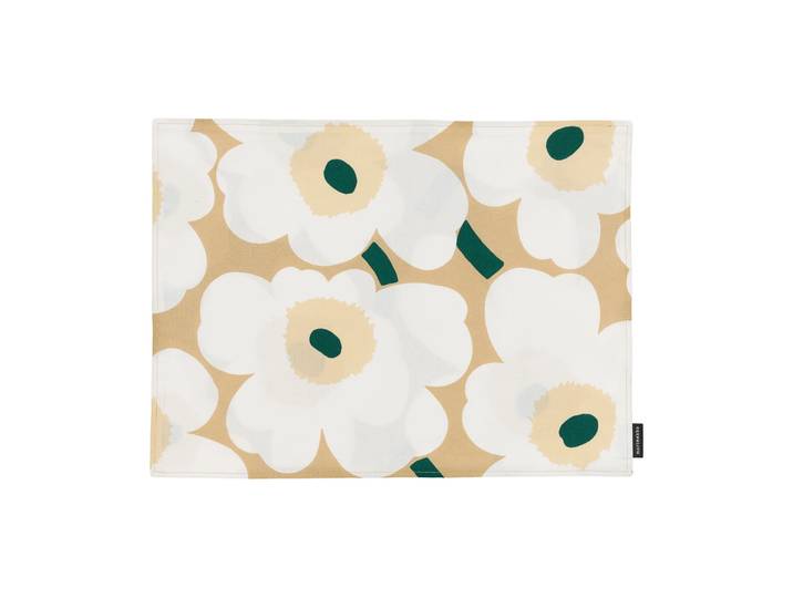 Marimekko Set de dessous de plat Pieni Unikko en acrylique Sand-white-hay-emerald