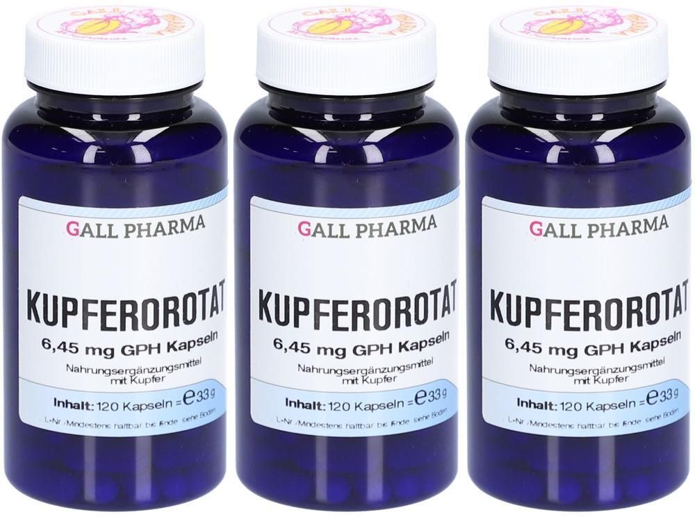 GALL PHARMA Kupferorotat 6,45 mg GPH Kapseln x3 3x120 St