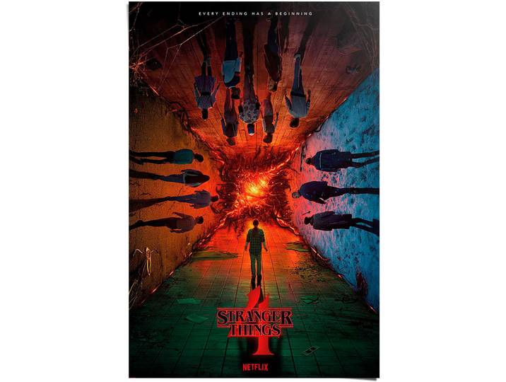 Poster REINDERS Stranger Things - every ending has a beginning , rot (farbe bild(er): rot), B:61cm H:91,5cm T:0,1cm, Papier, Bilder, Poster