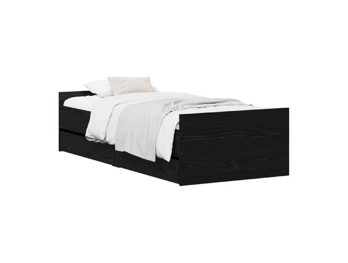vidaXL Bett Bettrahmen Schwarze Eiche 90 x 200 cm Holzwerkstoff (1-tlg), Bettrahmen Schwarze Eiche 90 x 200 cm Holzwerkstoff