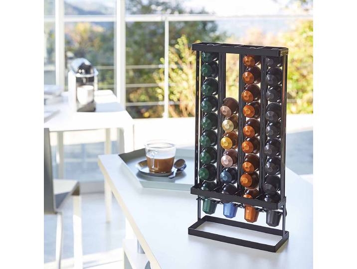 Porte-capsules à café Tower 18 x 36 x 8cm Noir