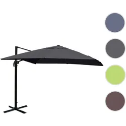 Gastronomie-Ampelschirm HWC-A96, Sonnenschirm, 3x3m (Ø4,24m) Polyester/Alu 23kg ~ anthrazit ohne Ständer