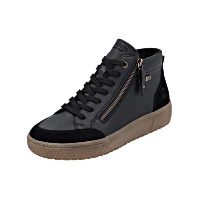 Sneaker REMONTE "Remonte Sneaker Glattleder", Damen, Gr. 39, schwarz, Glattleder, Schuhe Sneaker