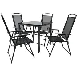 Gartenmöbel 5er-Set   ¦ schwarz ¦ Maße (cm): B: 80 H: 76