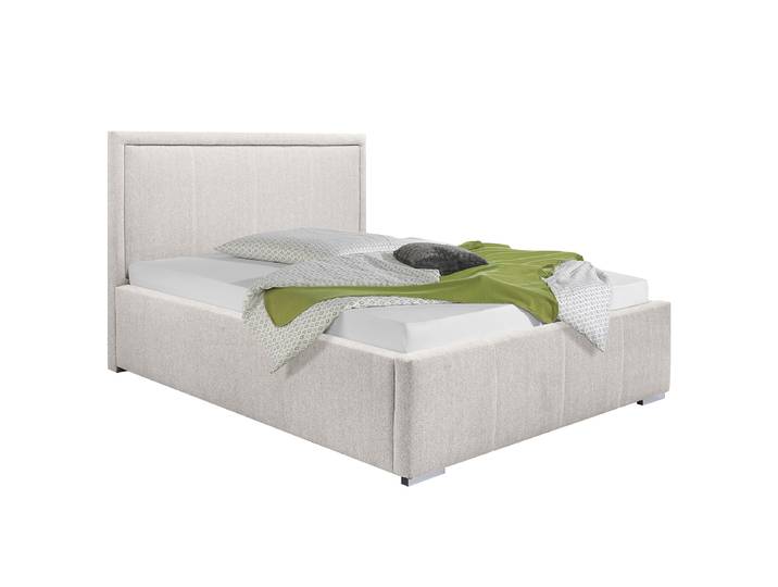 Lit rembourré 140 x 200cm Tissu Genia Beige