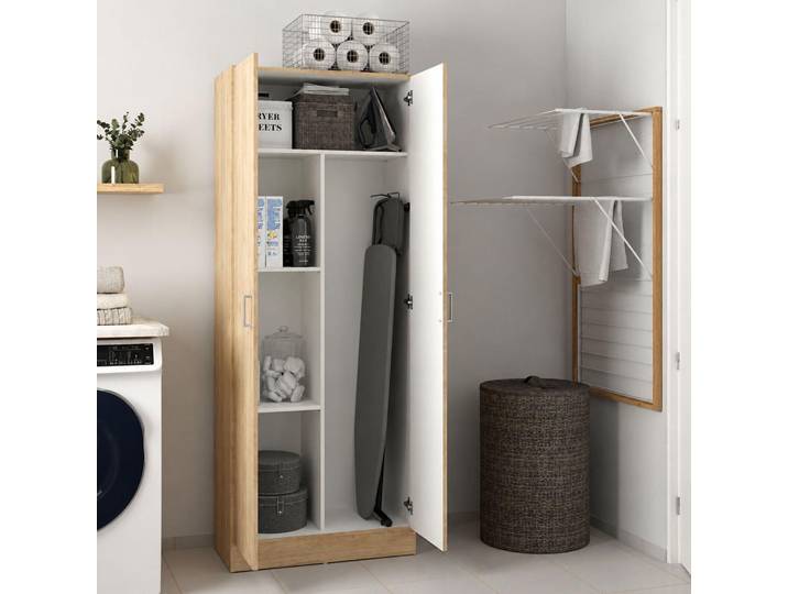 Soresina - Armoire multi-usage 2 portes\, 70x181h cm chêne marron\, 3 étagères