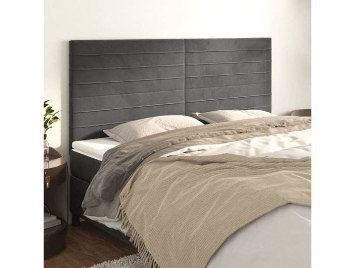 Tête de Lit Meubles de Chambre à Coucher Accessoires de Lit Simple Têtes de Cadre de Lit Intérieur Gris Foncé 3116527