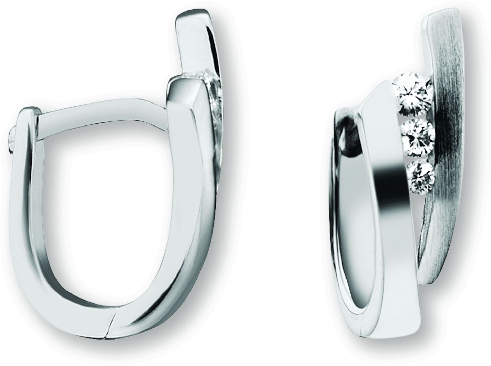 Paar Creolen ONE ELEMENT "Zirkonia Ohrringe Creolen aus 925 Silber", silber, Ohrringe, Damen, Damen,mit Zirkonia, Silber 925 (Sterlingsilber), ein stilvolles Accessoire für Damen mit Geschmack