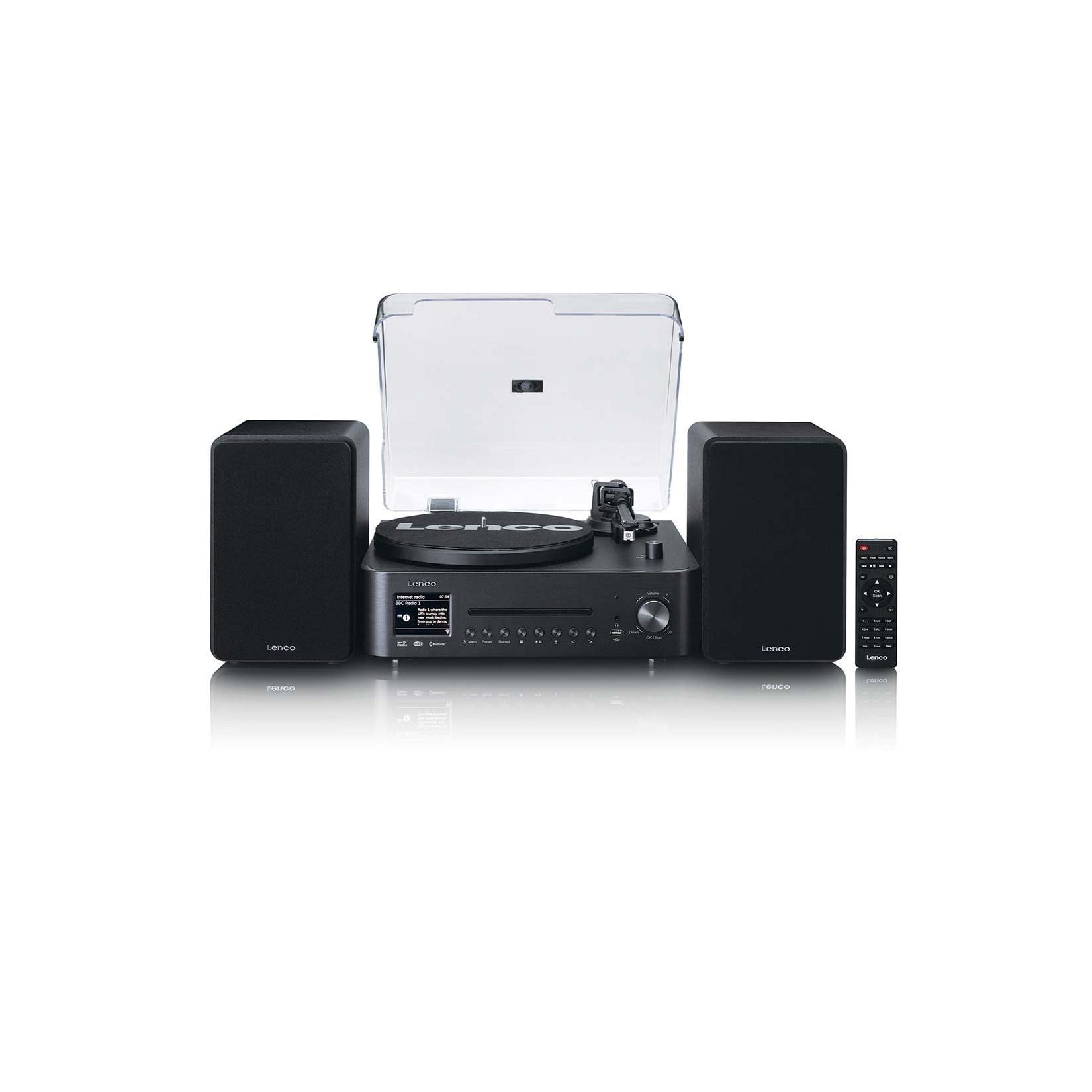 LENCO MC-760BK Stereoanlage (mit Plattenspieler, Internetradio, DAB+, FM, Bluetooth®, CD/MP3-Player)