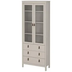 Ebuy24 Madrid Vitrinenschrank 2 Türen 3 Schubladen Cashmere.