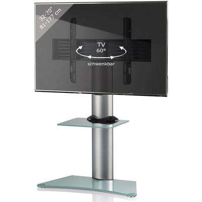 Wohnzimmertisch VCM "Universal TV Fernseh Ständer Standfuß Alu Zental", grün (mattglas), B:80cm T:40cm, Regale, TVRack