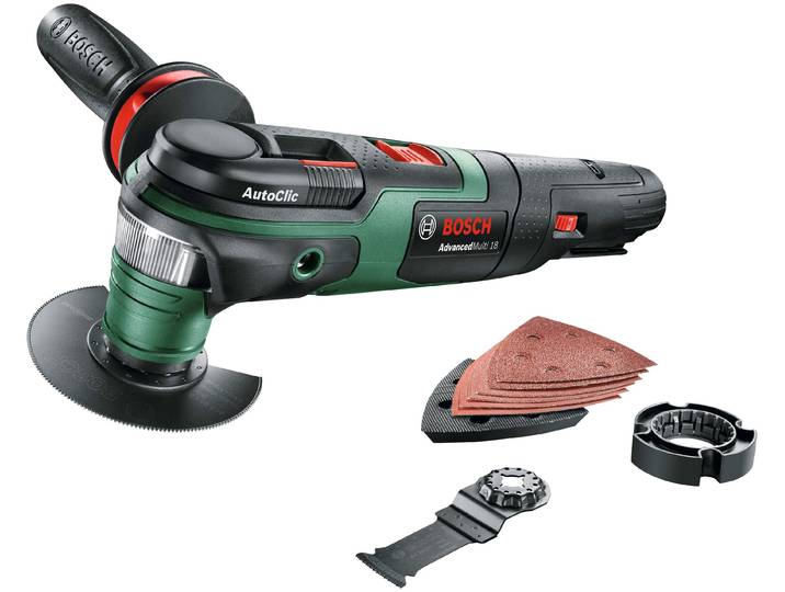 Akku-Multifunktionswerkzeug BOSCH HOME & GARDEN AdvancedMulti 18 , schwarz (grün, rot, schwarz), B:15,9cm H:8,1cm L:34,1cm, Multifunktionswerkzeug-Maschinen, Akku-Multifunktionswerkzeug, 18 V, ohne Akku