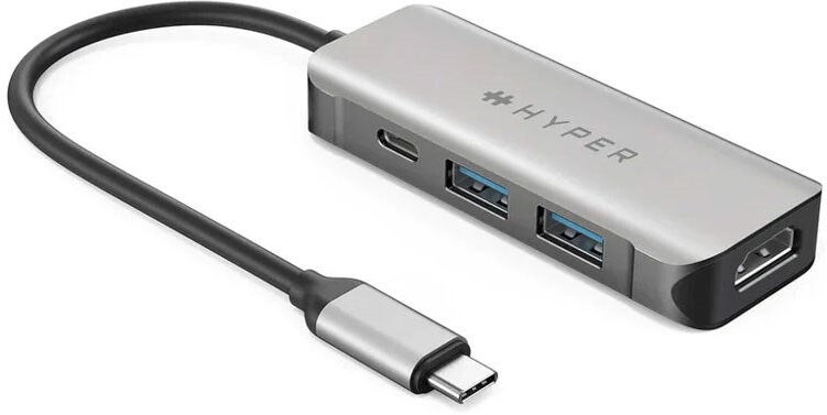 Hyper HyperDrive 4-i-1 USB-C Hub - 100W - Grå