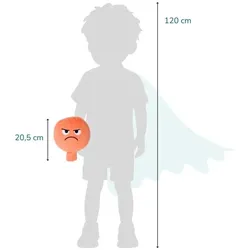 2x Alldoro, Kinderkissen, XXL Plüsch Pups-Kissen - Grumpy in orange (20.50 cm)