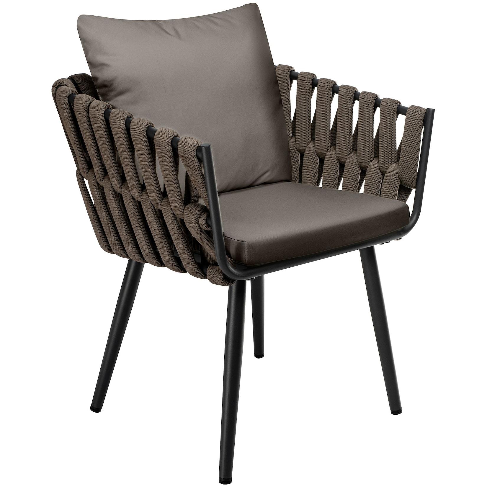 CLP Gartenstuhl Lombardia Taupe mit Sitzkissen - Farbe: grau