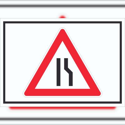 HB-Druck Schild Achtung Verengte Fahrbahn rechts Symbol A4 (210x297mm)