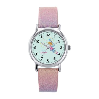 Quarzuhr PRINZESSIN LILLIFEE, rosa (rosa, hellgrün, hellgrün), Armbanduhren, Kinder, silberfarben, Quarzuhr, Armbanduhr, Kinderuhr, Mädchen, analog