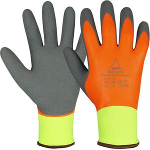 Hase Arbeitshandschuhe Superflex Thermo+ 508650, Latex-Beschichtung, orange, Größe 8 / M, 5 Paar