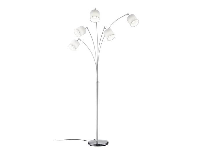 Bogenleuchte, Nickelfarben, Textil, 200 cm, Fussschalter, Lampen & Leuchten, Innenbeleuchtung, Stehlampen, Bogenlampe
