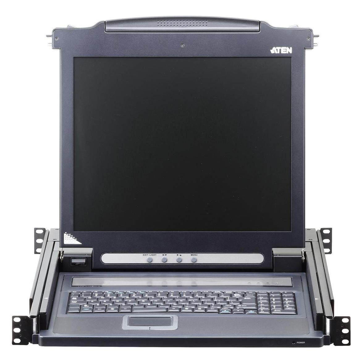 Aten CL1000N UK Single Rail 19"-LCD-Konsole, 19" 1HE, UK-Layout (PS/2-USB, VGA) (CL1000N GB)