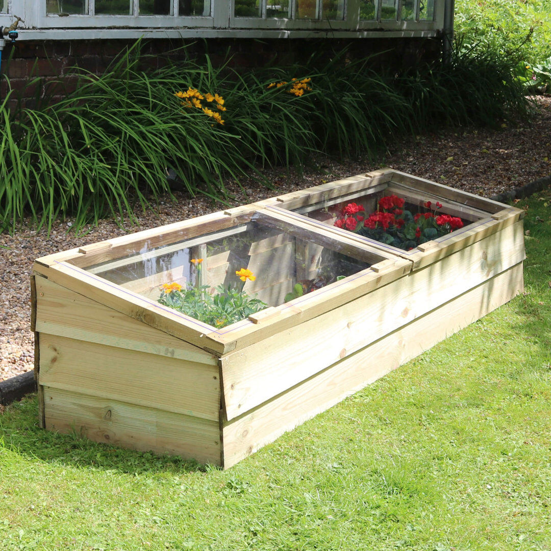Dakota Fields Deerfield 1.7m W x 0.5m D Cold Frame Greenhouse 37.5cm H X 167cm W X 50cm D