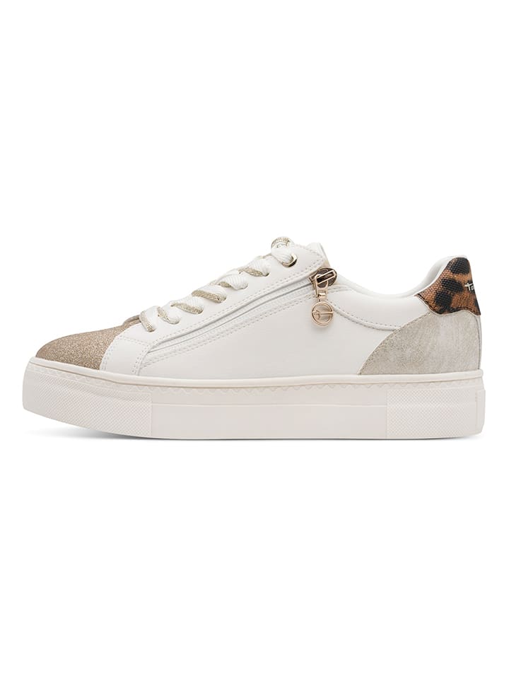 Tamaris Sneakers in Weiß/ Gold - 36