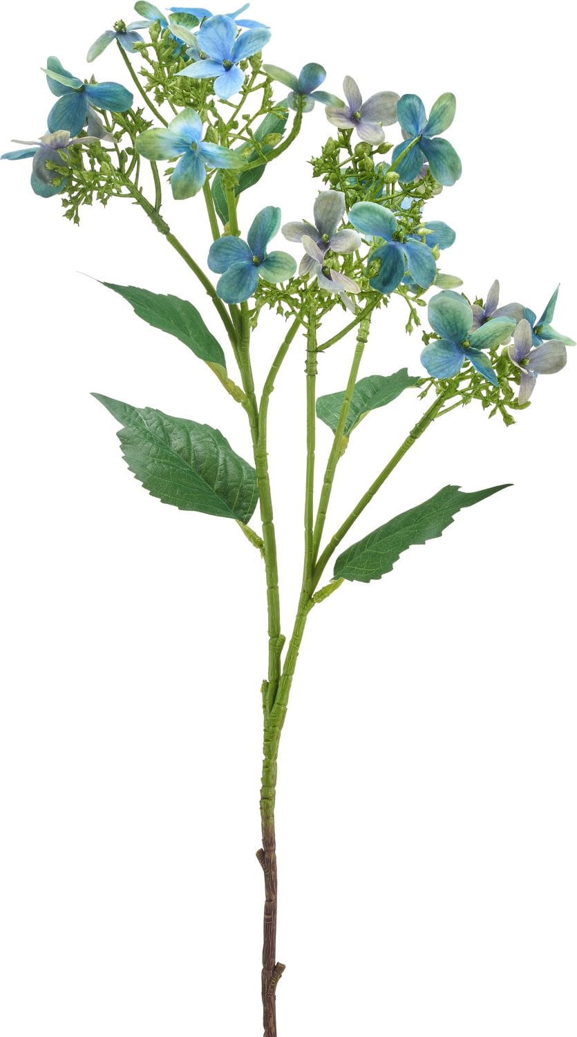 Easyplants Kunstbloem Wilde Hortensia blauw/groen 62 cm