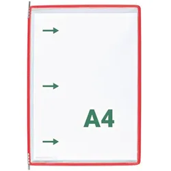 Tarifold 10er Set Sichttafeln DIN A4 Öffnung seitlich rot