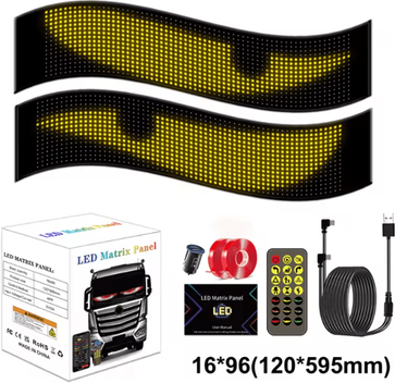 Inspire Essentials LED Matrix Car Windshield Display With App Control Flexible LED Car Display Panel h