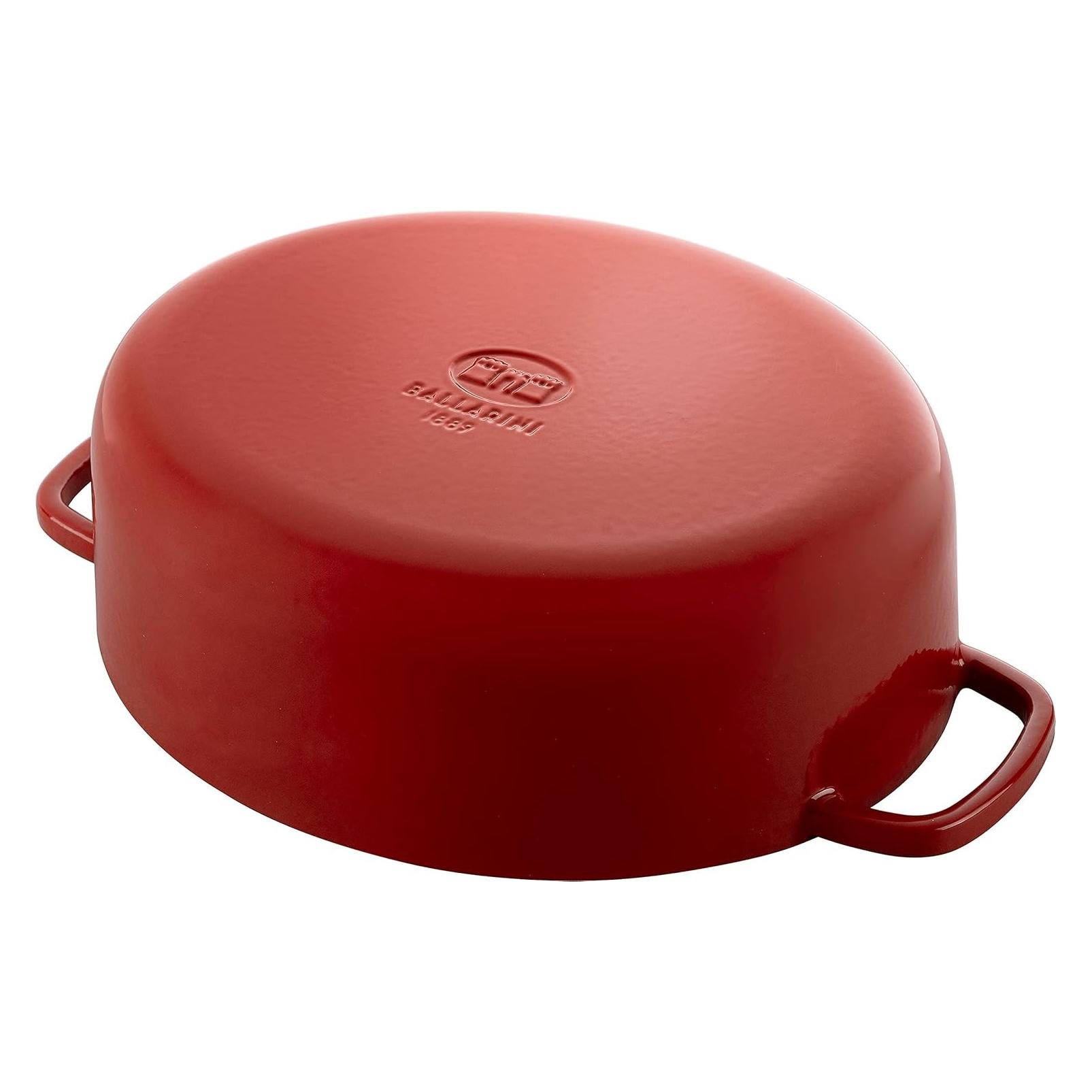 Ballarini Cocotte BELLAMONTE 33 cm oval 6,5 Liter Bräter aus Gusseisen rot (Bräter + Schmortopf, Gusseisen, 33 x 16 cm) (1023100)