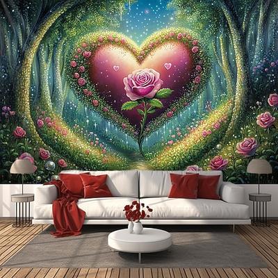 Hochzeitsdekorationen Hintergrund Foto-Wandbehang großer Teppich Kunst Wanddeko Decke Vorhang Heim Schlafzimmer Wohnzimmer Dekoration Herz