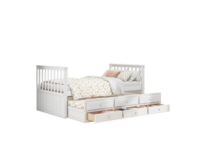 OKWISH Kinderbett Stauraumbett mit Schubladen (90x200cm(90x190cm), mit Bettauszug, Einzelbetten), ohne Matratze