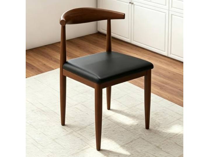 Stapelbarer Beistellstuhl, Küchen-Esszimmerstuhl, Schreibtischhocker Stabile Metallbeine, Gepolstertes Kissen, For Pub Coffee Home Dining Kitchen Island(Black)