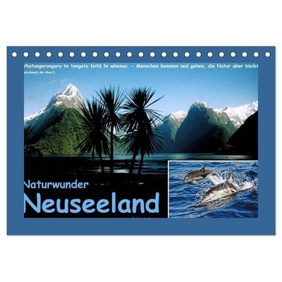 Naturwunder Neuseeland - in Bild und Text (Tischkalender 2026 DIN A5 quer), CALVENDO Monatskalender