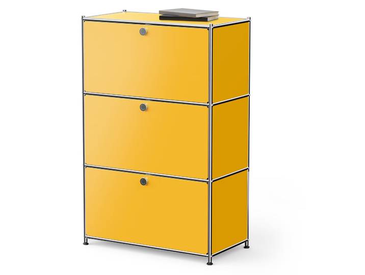 Tchibo - Kommode Metall »Cn3« mit 3 Klappenfächern - 77x40x120,5cm - chrom -