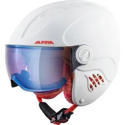 ALPINA Ski- und Snowboardhelm "Carat LE Visor HM.", Größe 48 in Weiß Weiß