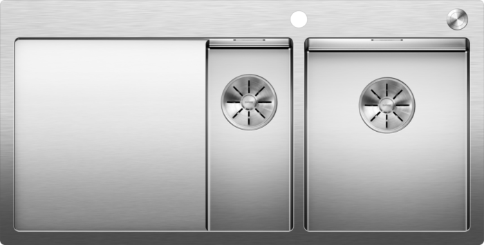 Blanco Claron 6 s-if Spüle 521645 100x51cm, Edelstahl, rechts, PushControl Ablauffernbedienung