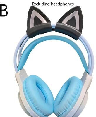 Inspire Essentials CuteCat Headphone Accessories Cat Ear Attachments For Gaming Headsets black